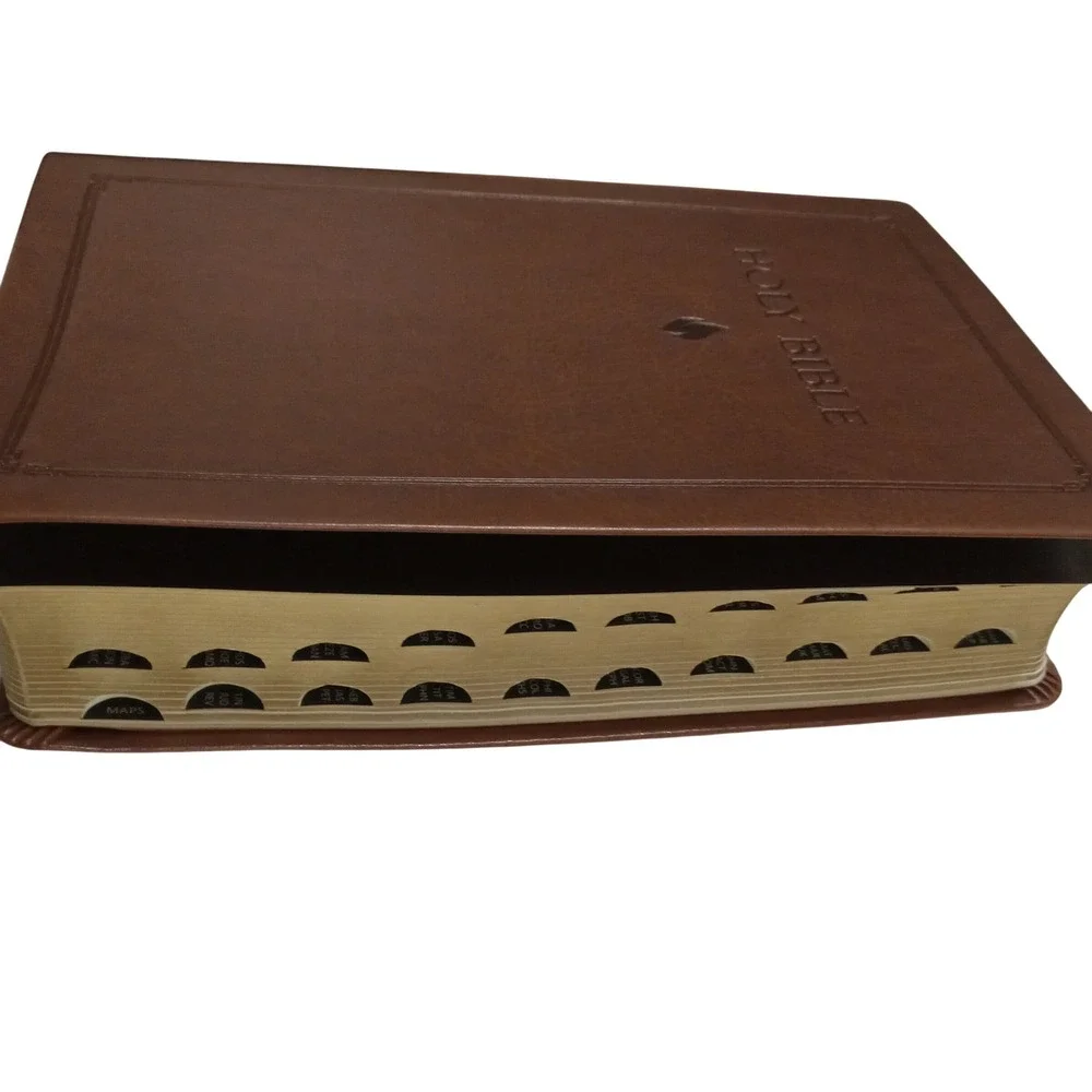 NKJV Bible Apologetics Press 2023 Brown Duotone Faux Leather Index Gold TrimColr